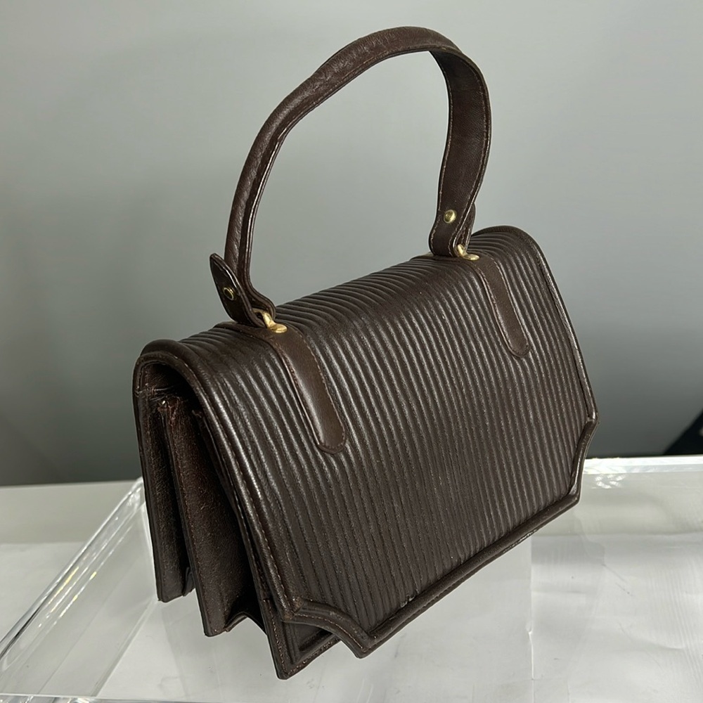 Tano Vintage Brown Leather Double Compartment Handbag